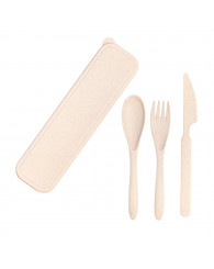 Ustensiles BIODÉGRADABLES (ens. de 3) EXECO - BEIGE (no XGW4BI)