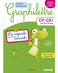 Graphilettre CP-CE1 de 6 à 8 ans : les majuscules, révision des minuscules, pour droitiers et gauchers : cahier d'écriture - ISBN 9782210757233