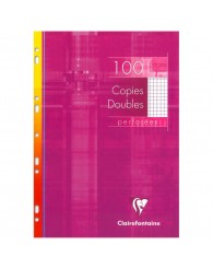 Copies doubles (perforées) quadrillées (5x5mm) 21x29,7cm - (100 pages/50 feuilles) 90g (4722C)