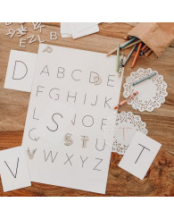 Cartes d'apprentissage résistantes "Alphabet lettres majuscules" - Pastel Ludique