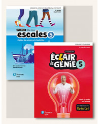 COMBO: Éclair de génie 5, 2e éd. ET Escales 5, 2e éd. mise à jour  - Cahiers + Ens. num. - ISBN 9782766150250 