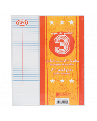 Petite tablette de papier (interligné et pointillé) (paquet de 3) GEO (no G10)