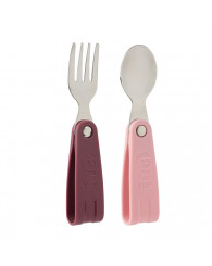 Ustensiles (ensemble de 2) pliables (cuillère + fourchette) (prune) fuel TRUDEAU (no 03025350) 