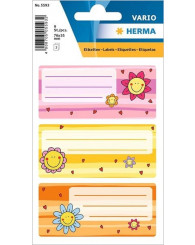 Étiquettes d'identification autocollantes @9 (Visages de fleurs) HERMA (no H5593)