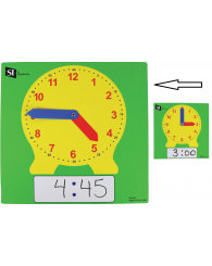 Horloge 12 heures sur carton effaçable à sec (GRANDE) - 30cmx30cm (11.8''x11.8'') (no 91230) - Si manufacturing