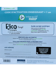 Pico et compagnie - 1er cycle - SCRIPT (CARTON ACTIVATION ENSEIGNANT WEB 1 AN) - ISBN 9782765059240 (Jusqu'à épuisement des stocks!)