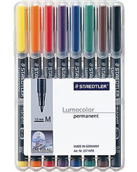 Marqueur permanent Lumocolor - pointe M (ens. de 8) STAEDTLER (No 317WP8)
