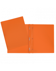 Duo-tang (3 attaches) en poly (PFDT-OR) ORANGE