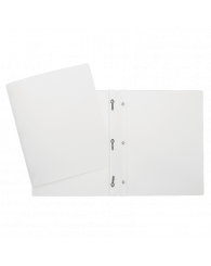 Duo-tang (3 attaches) en poly BLANC (PFDT-WH)