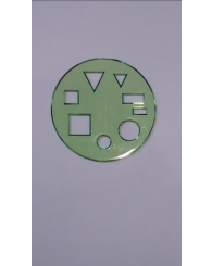 Pochoir rond vert - gabarit- de géométrie, 9 cm de diamètre, en plastique