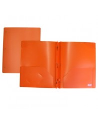 Duo-tang combo POLY (3 attaches et 2 pochettes) ORANGE (PFDT2-OR)