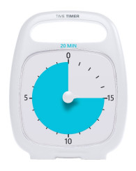 Time Timer PLUS blanc - 20 minutes (avec poignée de transport pratique)