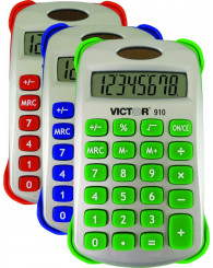 Calculatrice de base avec étui (idéal pour tous les niveaux du primaire) (alimentation solaire et à piles) VICTOR (no 910) (*incluant 0,20$ d'écofrais)