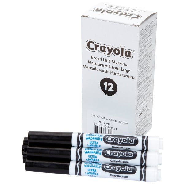 Marqueur ultra-lavable à pointe conique (no 79128) CRAYOLA - NOIR - Crayons  & marqueurs à colorier - Crayons & compagnie - Fournitures scolaires