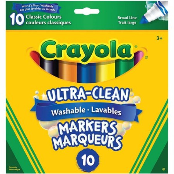 Crayola - Kit de 100 Feutres Lavables, Pointe Conique pour Traits