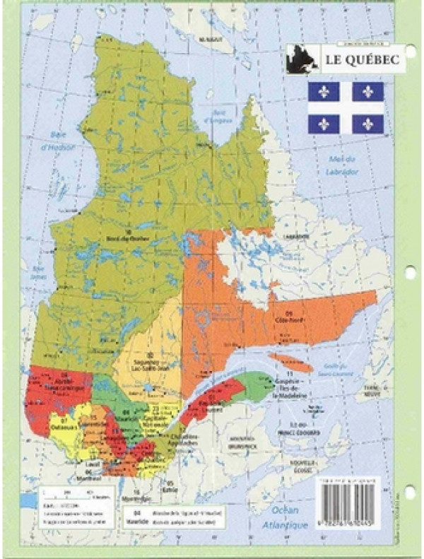 Carte Géopolitique Le Monde Centré Sur Le Québec Pliée En 3