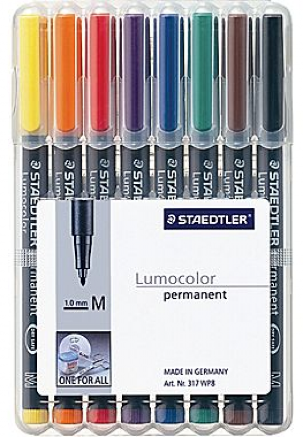 STAEDTLER Lot de 6 Marqueurs Lumocolor Non-permanent 316 Fin 0,6 mm Noir